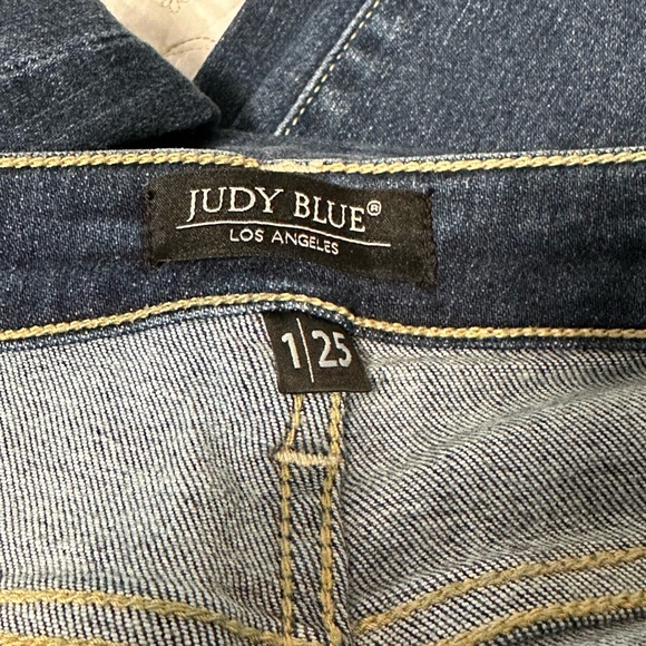 Judy Blue Dark Wash Distressed Boyfriend Jeans - Picture 4 of 9